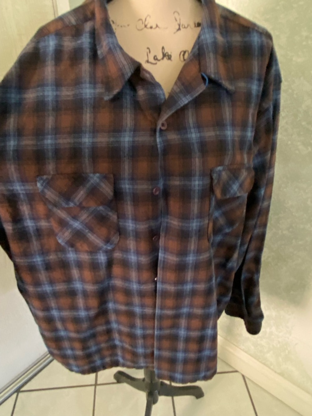 Pendleton brown  & Blue Plaid Button-Up Shirt - Picture 2 of 3